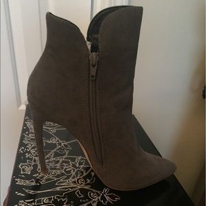 Grey Suede Booties